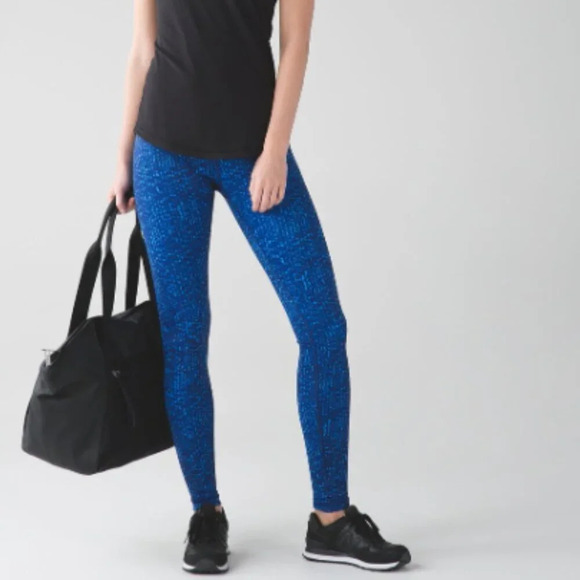 Lululemon Wunder Under Pant III Samba Snake Kayak Blue Hero Blue size 4 - Picture 8 of 9